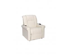FAUTEUIL RELEVEUR SEINE SIMILI CUIR BEIGE