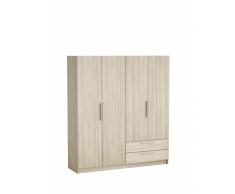 ARMOIRE 4 PORTES ET 2 TIROIRS THEO