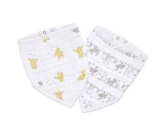 aden + anais essentials - Bavoir Bandana à Pression, DISNEY, Bavoir Bébé Réglable, Winnie LOurson, Doux et Absorbant, en Mousseline 100% Coton, Nouveaux-nés,Garçon et Fille, Multicolore, Lot de 2