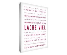 Little Helper lm1624–05rg Feel Good Art Tableau sur toile le rire Typographie moderne blanc 60 x 40 cm, rouge-rose avec