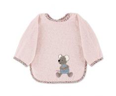 Sterntaler Bavoir à Manche Souris Mabel, Taille : 46 x 73 x 1 cm, Rose Pâle