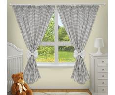 Rideaux décoratifs de luxe pour chambre de bébé assortis avec nos parures de lit denfant (rayures grises)