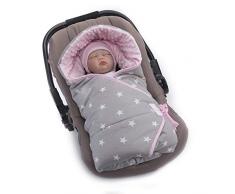 Couverture Emmaillotage Bebe - Gigoteuse - Enveloppante - Nid dange - Hiver - Été - Universelle - Minky - Réversible - Multi-usage pour siège Auto Éléphants Beige - Confortable- Tissu Doux