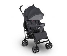 Lionelo Irma poussette canne à 15 kg réglage du dossier jusqu’à la position couchée grand panier système de pliage rapide moustiquaire chauffe-pieds et housse anti-pluie, Noir
