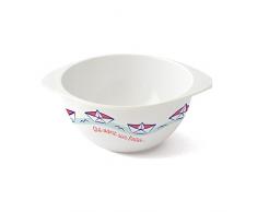 MillO Bébé Bol à Oreilles Mélamine Blanc Décor Les PTits Bateaux 1 Unité