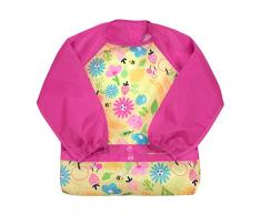 Green Sprouts Snap & Go Easy-wear manches longues Bavoir Jaune Abeilles, 12-24 mois