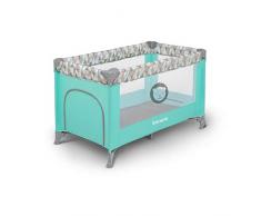 Lionelo Adriaa lit de voyage parc pour enfants de la naissance à 15 kg entrée latérale Système de verrouillage Lockguard et sac de transport antivol (Turquoise)