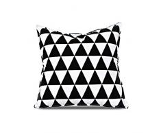 Fun with mum PIL-SQU-TRI-BLA Coussin carré triangles Noir