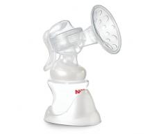 Nûby Natural Touch Set Tire-lait Manuel avec 2 Biberons et 12 Compresses dallaitement Jetables - 150 ml / 240 ml - Blanc / Bague Bleue