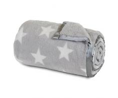 babybay Couverture Douillette Gris Clair avec Étoiles Blanc 1 Unité