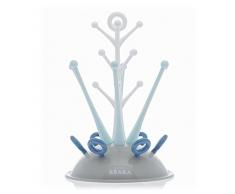 BÉABA, Egoutte-biberons Arbre, Grande capacité 6 biberons et accessoires, Bac de récupération d’eau amovible, Pratique, Design astucieux, Bleu