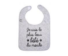 BB&co Bavoir Je Suis le Plus Beau Bébé du Monde Gris Chine