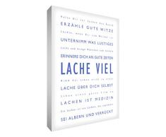 Little Helper lm1624–04rg Feel Good Art Tableau sur toile le rire Typographie moderne, 60 x 40 cm, bleu avec blanc