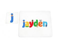 Feel Good Art brillant Set de table et dessous-de-verre pour bébés/bambins (Jayden)