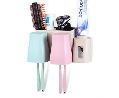 Local Makes A Comeback Ensemble support de brosse à dents murale, dentifrice automatique, tasse anti-poussière