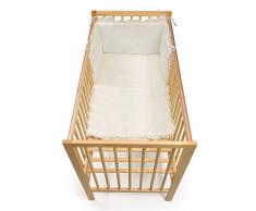 Junior Joy brodé Angle Lit avec couette et bord de lit (Crème)