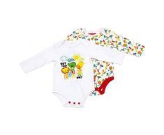 FISHER PRICE Fp10054 Set de 2 Body Imprimés Manche Longue pour Bébé de 0 à 24 Mois