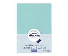 Julius Zöllner 8390347600 Drap-housse en jersey pour matelas à barreaux Turquoise 68 x 90 à 95 x 95 cm