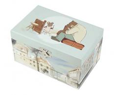 TROUSSELIER - Ernest & Celestine - Boîte à Trésors & Bijoux Musicale - Idéal Cadeau Enfant - Musique Feelings - Colori Vert Céladon