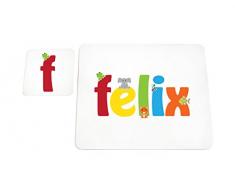 Feel Good Art brillant Set de table et dessous-de-verre pour bébés/bambins (Felix)