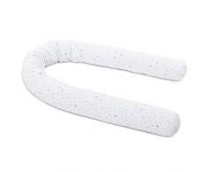 Babybay 501931 Boudin piqué Convient pour Lits denfant, Blanc avec mélange détoiles Sable/Bleu Ciel, Multi Color, Taille Unique