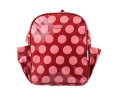 Minene Uk Rétro Sac à dos pour bébé Enfants Repas école sac à dos (Rouge avec Pois Rose)