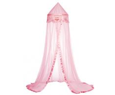 Taftan Ciel de Lit Fleurs rose - Rose