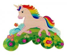 Hess Jouet en bois 30295 Porte-manteau en bois, licorne Multicolore Env. 40 x 25 x 8 cm
