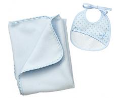 Filet Set Couverture en Polaire et Bavoir avec Insert en Toile Aïda à Broder Idée Cadeau pour Bébé - 250 g