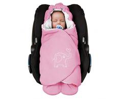 ByBoom – Nid dange pour la mi-saison et lété pour coque bébé, siège auto, Maxi-Cosi, siège auto, pour poussette, buggy, porte-bébé, p.ex. Manduca, lit bébé, Couleur : rose/blanc.