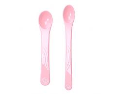 Twistshake Lot de 2 cuillères Rose pastel 6 mois +