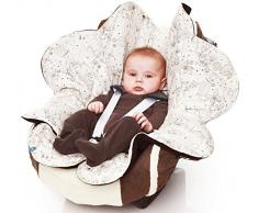 Wallaboo Couverture enveloppante Leaf, Universelle Multi-Usages, pour Coques Bébé, Sièges Auto (p.ex. Maxi-Cosi, Römer, etc), pour Landaus, Poussettes ou Lits Bébé, Colour: Noir