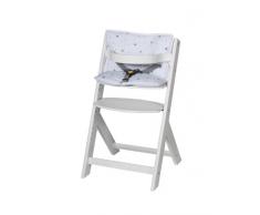 Schardt Chaise Haute Domino III Blanche avec Coussin de Chaise Little Stars Grey