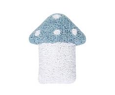 Happy Decor Kids hdk-cu-mu-blw Coussin lavable Mushroom, blu-bianco, 30 x 35 cm