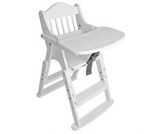 Chaise haute en bois blanc Safetots - Hauteur réglable, pliable