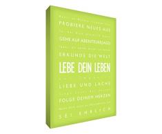 Little Helper lvdp128–02 G Feel Good Art Tableau décoration murale en toile vie Typographie moderne Vert tilleul 30 x 20 CM