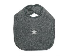 BEMINI - Bavoir - Collection Stary - en Terry - Gris anthracite - 37 cm - Fermeture à pression - Double épaisseur