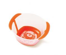 plastorex Bol Micro-Ondable en Polypropylène Transparent Décor Chouette/Bordure Orange Agrume Opaque