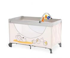 Hauck / Dream N Play Go/ Lit Parapluie 5 Pièces/ 102 x 60 cm/ Naissance à 15 kg/ avec Roues, Matelas, Sac de Transport, Arc Jeu, Poche/ Pliable/ Léger/ Inversable/ Pooh Cuddles (Beige)