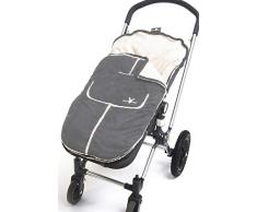 Wallaboo Chancelière Original - Couverture Enveloppante Hiver Universelle Multi-usages, Daim Microfibre, pour Poussettes Ou Landaus, 6 - 36 Mois, Couleur: Gris