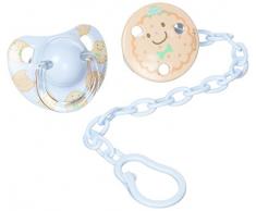 Suavinex Lovely Biscuit Sucette Physiologique en Silicone + Clip Bleu +6/18 Mois