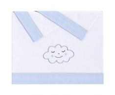 Pekebaby 011190003 Nuvola – Triptyque draps Coton voiture, couleur bleu