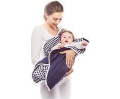 Wallaboo - Couverture Enveloppante - Multi-Usages - pour Coques Bébé / Sièges Auto / pour Landaus / Poussettes ou Lits Bébé - 85cm x 85cm - Cotton - Bleu / Vichy