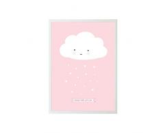 A Little Lovely Company Poster Nuage Rose