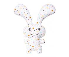 TROUSSELIER - Doudou avec Hochet - Funny Bunny - 24 cm de haut - Moderne Chic - Idéal Cadeau de Naissance - Lavable en Machine - Colori Etoiles