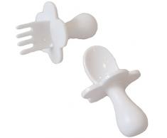 Grabease Couverts Ergonomiques dApprentissage Facilitant lAuto-Alimentation Blanc 1 Unité