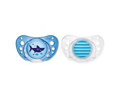Chicco Physio Air Sucette en Caoutchouc 2 Pièces 16-36 Mois, Bleu Transparent