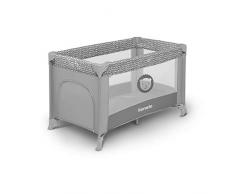 Lionelo Adriaa lit de voyage parc pour enfants de la naissance à 15 kg entrée latérale Système de verrouillage Lockguard et sac de transport antivol (Gris)