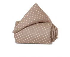 babybay Tour de Lit en Coton Organique Convient pour Modèle Maxi Boxspring Comfort/Comfort Plus Brun Clair avec Étoiles Blanc 1 Unité