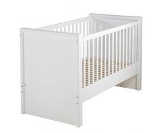 DOMIVA Lit Bébé Sommier 3 Positions Goa Blanc 140 x 70 cm